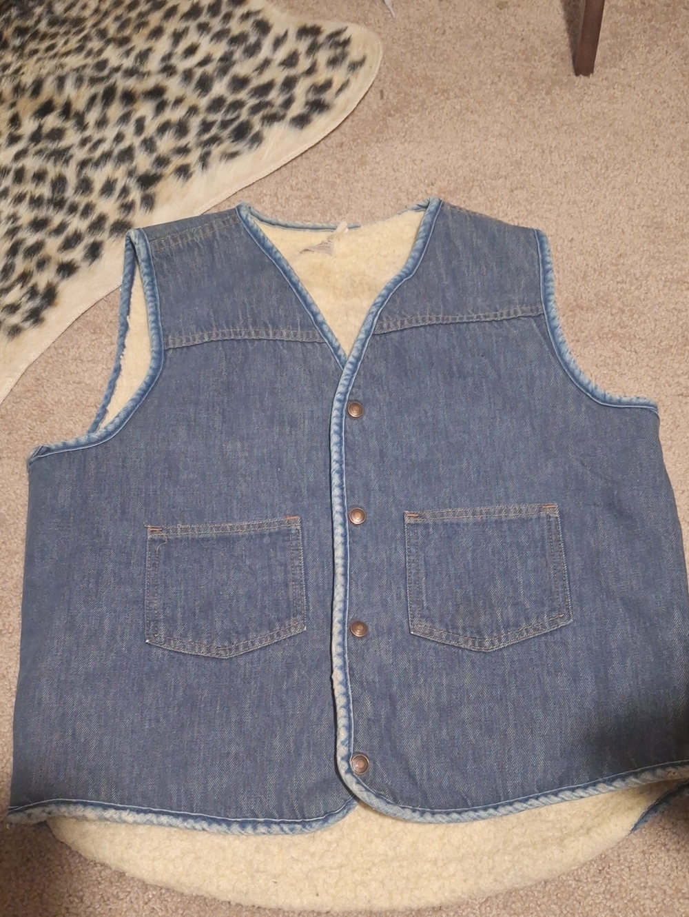 Carhartt Blue Denim Sherpa-Lined Vest